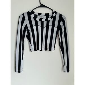 Pacsun LA Hearts Long Sleeve Striped Cropped Top Ref